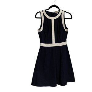 Banana Republic Factory Black Mini Dress with Cream Contrast Trim